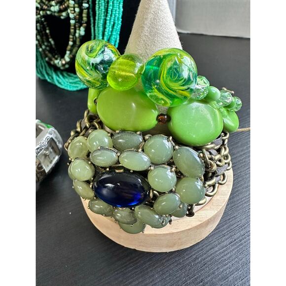 Shades of Green and Turqouise Vintage to Modern Costume Jewelry - Picture 16 of 16